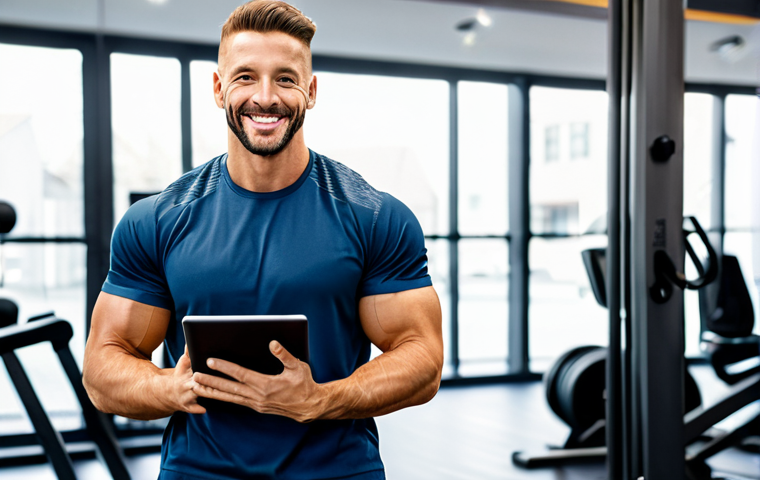 퍼스널트레이너의 법적 보호 방법 - **

A fitness trainer in professional attire, sitting at a desk in a clean and organized office, rev...