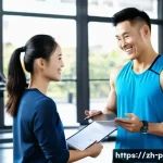 퍼스널트레이너가 알아야 할 법률 상식 - A professional fitness coach and a client signing a detailed contract in a modern gym setting, both ...