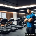 퍼스널트레이너 연봉 협상 전략 - A professional personal fitness trainer in a modern gym setting, wearing stylish athletic wear and h...